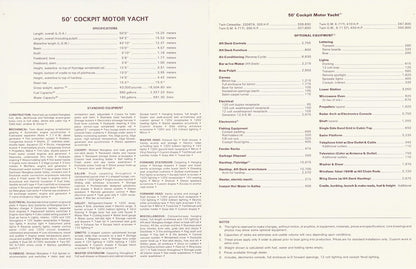 Viking 50 Cockpit Motor Yacht Specification Brochure