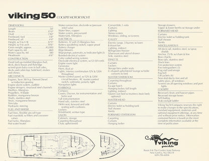 Viking 50 Cockpit Motor Yacht Brochure