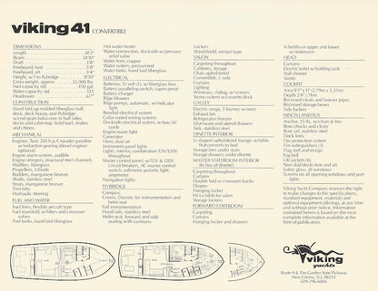 Viking 41 Convertible Brochure