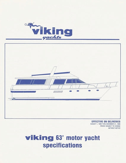 Viking 63 Motor Yacht Specification Brochure