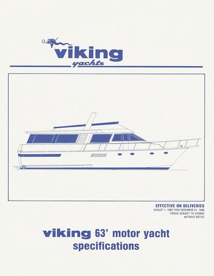 Viking 63 Motor Yacht Specification Brochure
