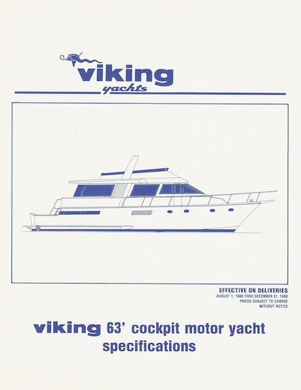 Viking 63 Cockpit Motor Yacht Specification Brochure