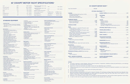Viking 63 Cockpit Motor Yacht Specification Brochure