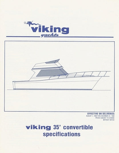 Viking 35 Convertible Specification Brochure