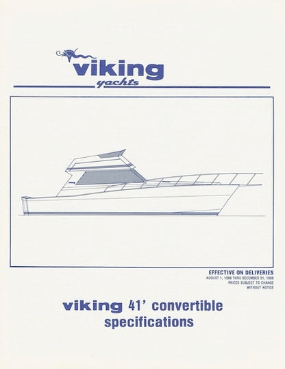 Viking 41 Convertible Specification Brochure