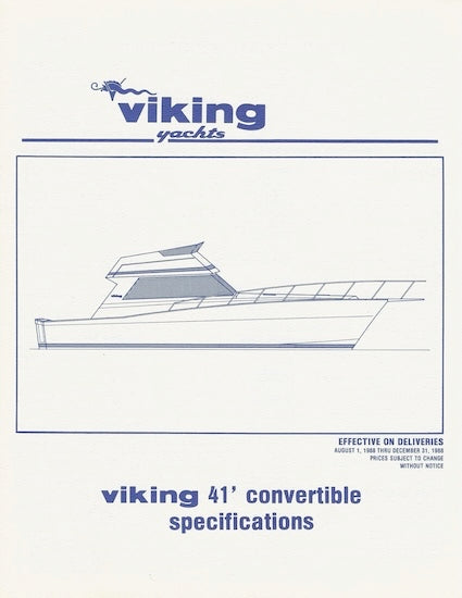 Viking 41 Convertible Specification Brochure