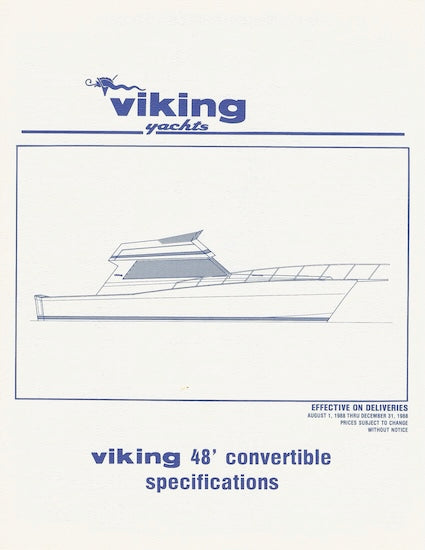 Viking 48 Convertible Specification Brochure