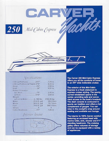 Carver 250 Mid-Cabin Express Specification Brochure