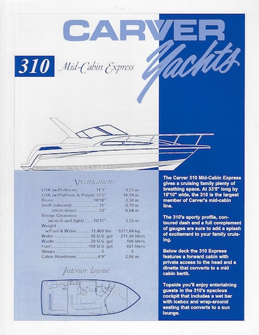 Carver 310 Mid-Cabin Express Specification Brochure