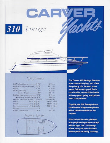 Carver 310 Santego Specification Brochure