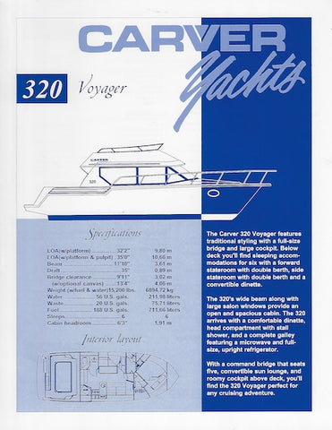 Carver 320 Voyager Specification Brochure