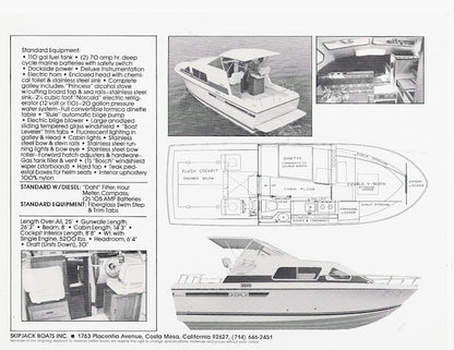 Skipjack 25 Cabin Cruiser Specification Brochure