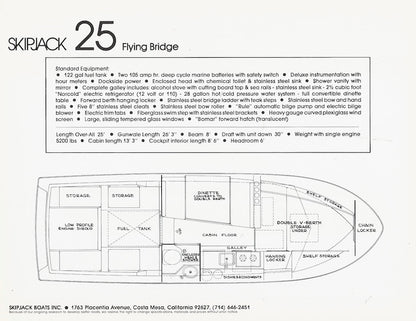 Skipjack 25 Flying Bridge Preliminary Specification Brochure