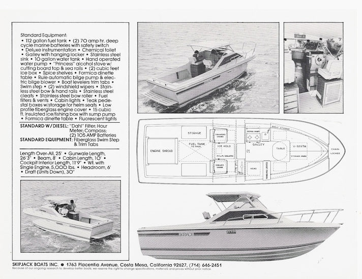 Skipjack 25 Sports Cruiser Specification Brochure