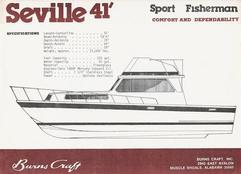 Burns Craft Seville 37 & 41 Specification Brochure