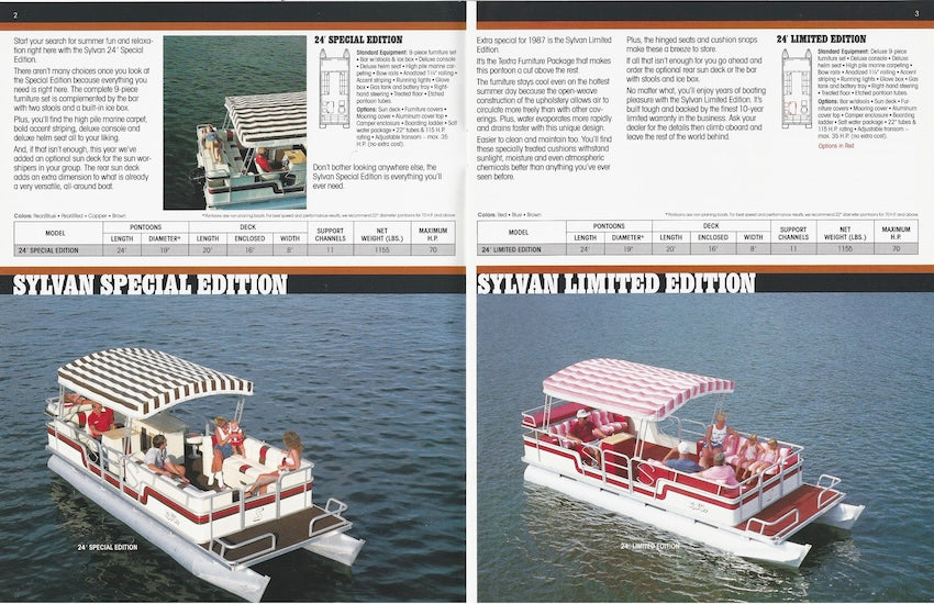 Sylvan 1987 Pontoon & Space Ships Brochure