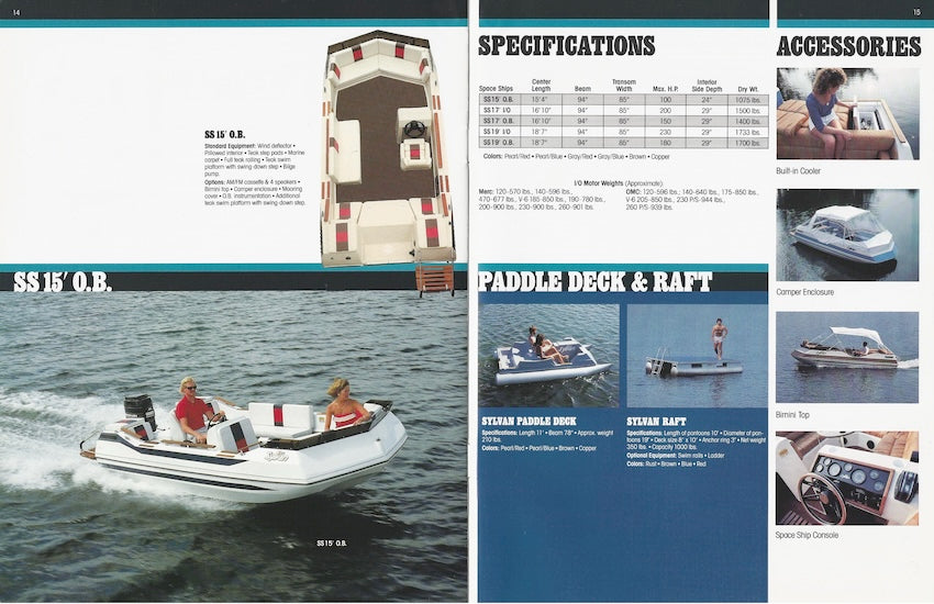 Sylvan 1987 Pontoon & Space Ships Brochure