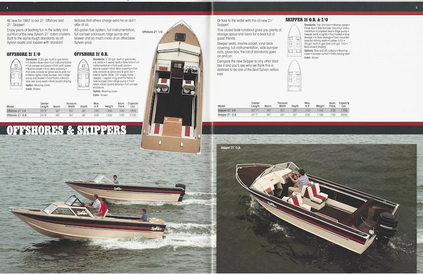 Sylvan 1987 Runabouts & Fishing Brochure