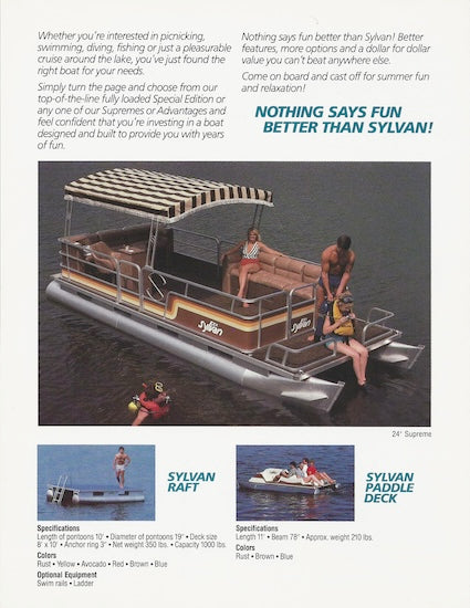 Sylvan 1984 Pontoon Poster Brochure
