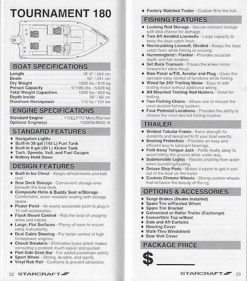 Starcraft 1994 Fishing & Pontoon Product Information Guide Dealer Brochure
