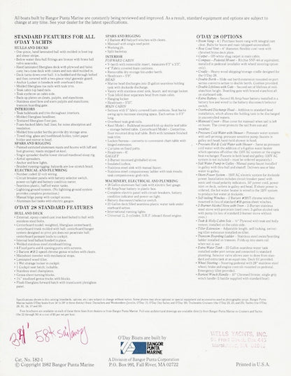 O'Day 28 Mark II Brochure