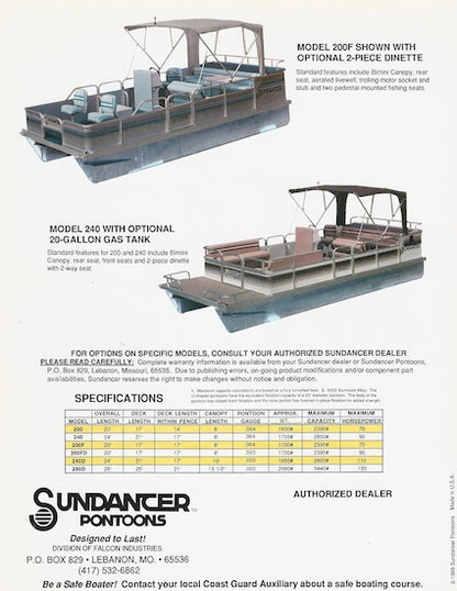 Sundancer 1989 Brochure