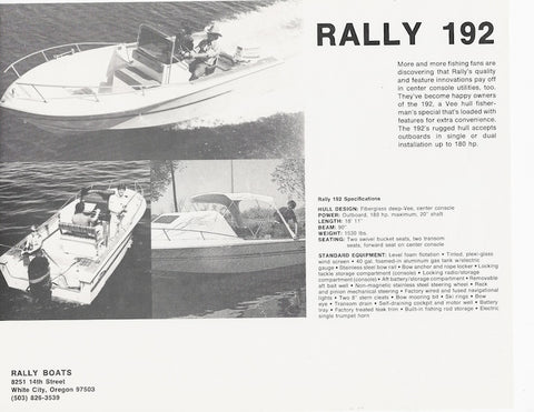 Marlin Rally 192 Brochure