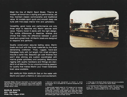Marlin 1984 Cruisers Brochure