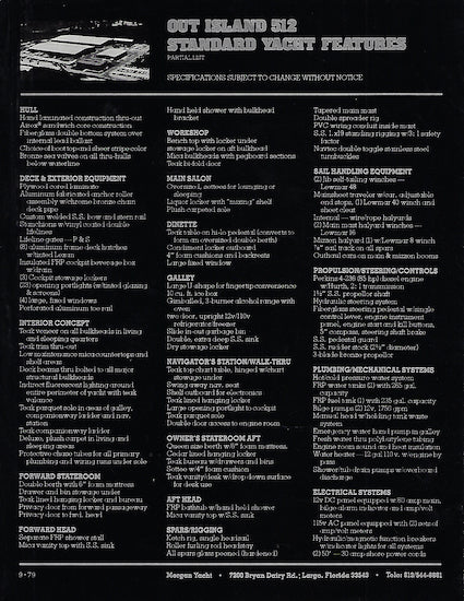 Morgan 512 Out Island Brochure