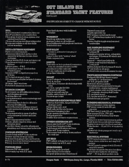 Morgan 512 Out Island Brochure