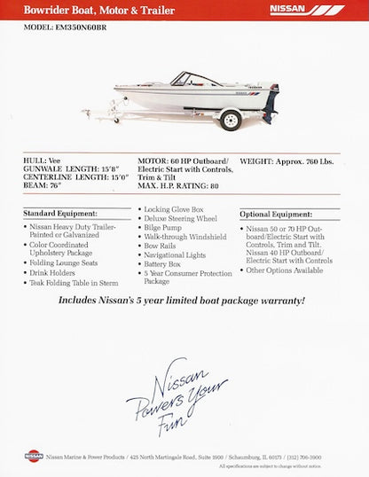 Nissan Bowrider EM350N60BR Brochure