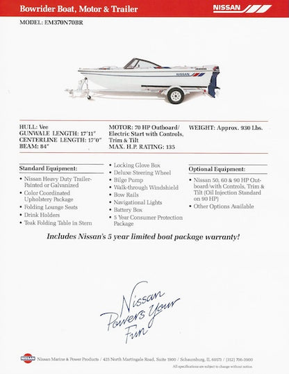 Nissan Bowrider EM370N70BR Brochure