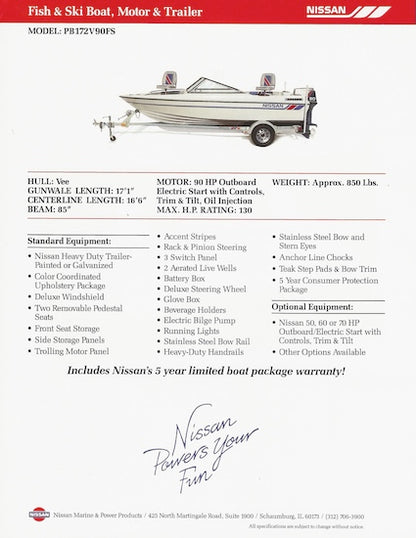Nissan Fish & Ski EM371N90FS Boat Brochure