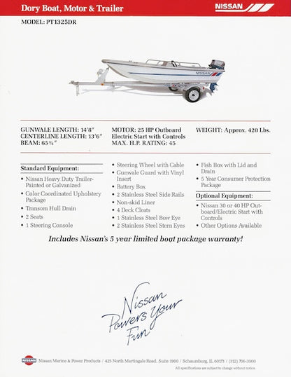 Nissan Dory PT1325DR Boat Brochure