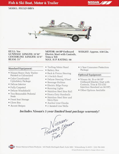Nissan Fish & Ski PB1252V60FS Boat Brochure
