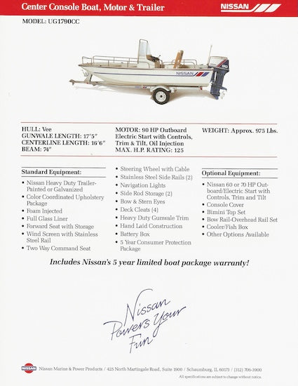 Nissan Center Console UG1790CC Boat Brochure