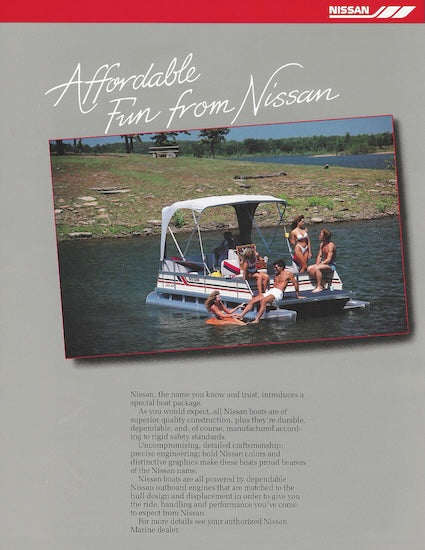Nissan Pontoon WANP20050FP Boat Brochure