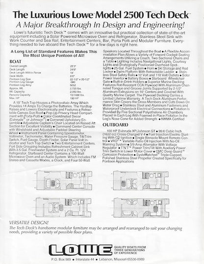 Lowe Tech Deck 2500 Specification Brochure