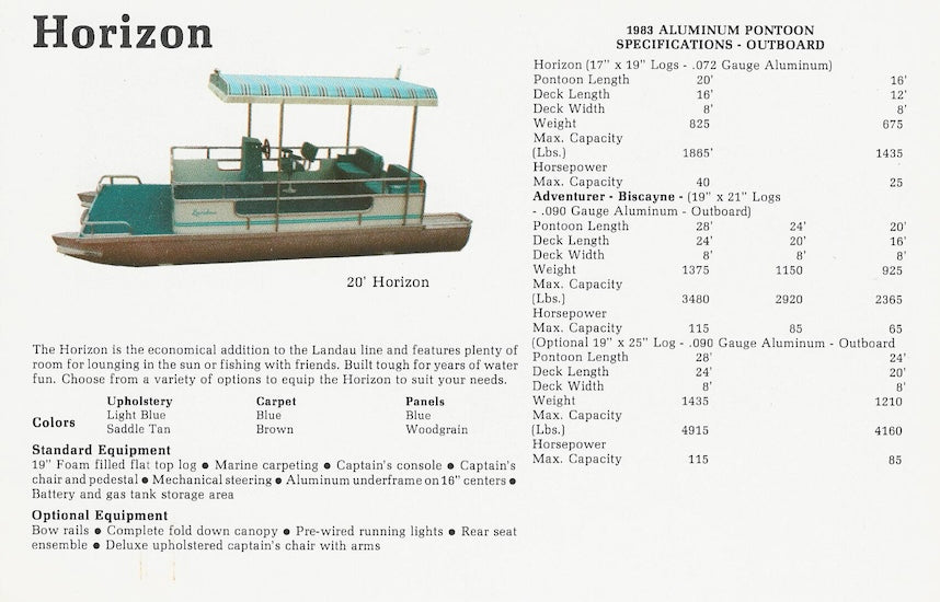 Landau 1983 Pontoon Brochure