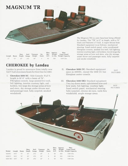 Landau 1983 Fish & Bass Boats Brochure