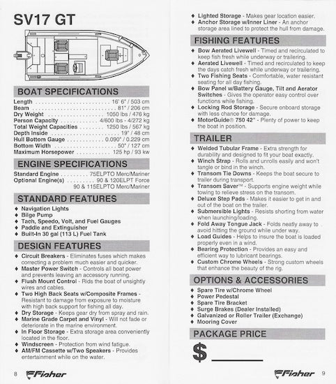 Fisher 1994 Dealer Salesbook Brochure
