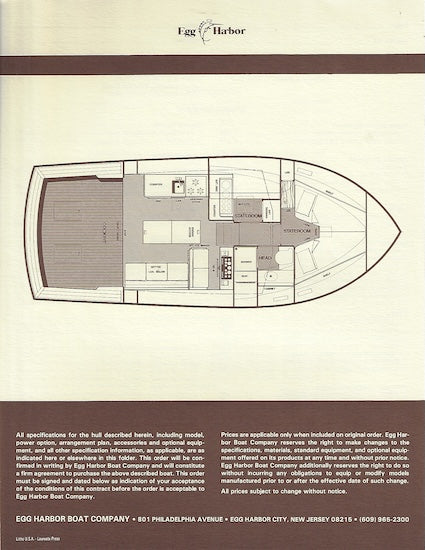 Egg Harbor 33 Express Fisherman Specification Brochure