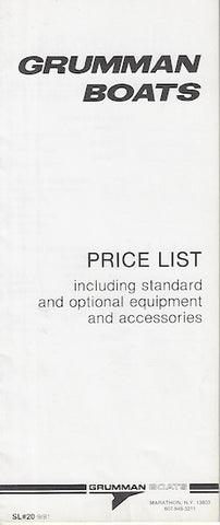 Grumman 1982 Boat Price List