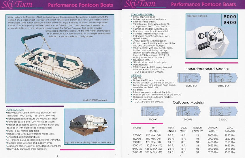 Misty Harbor 1995 Pontoon Brochure
