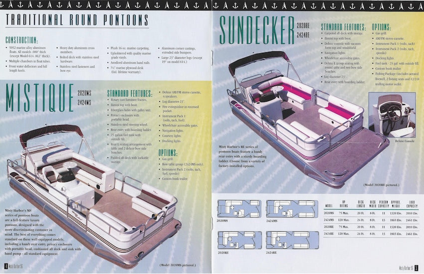Misty Harbor 1996 Pontoon Brochure