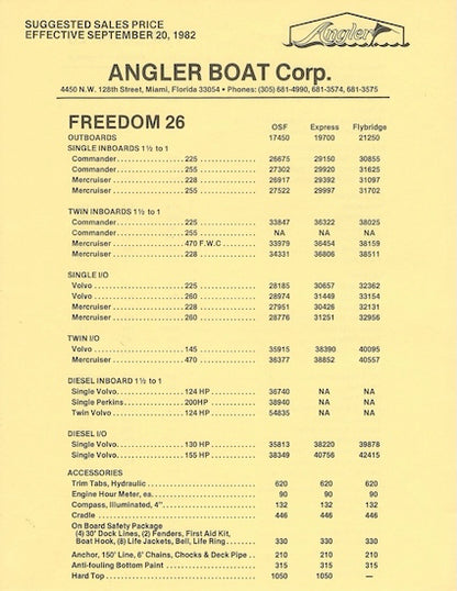 Angler Freedom 26 Brochure