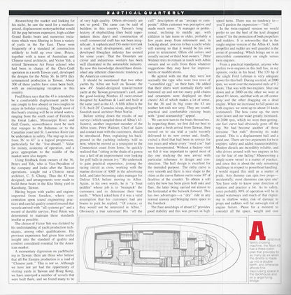 Albin 43 Trawler Nautical Quarterly Magazine Reprint Brochure