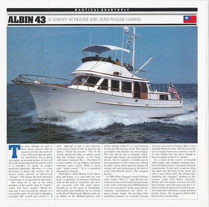 Albin 43 Trawler Nautical Quarterly Magazine Reprint Brochure