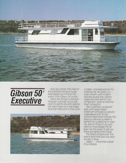 Gibson 50 Executive Houseboat Specification Brochure