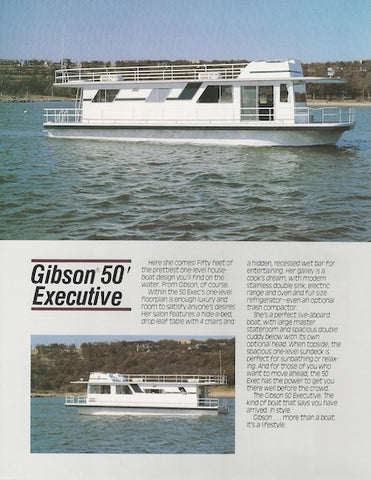 Gibson 50 Executive Houseboat Specification Brochure